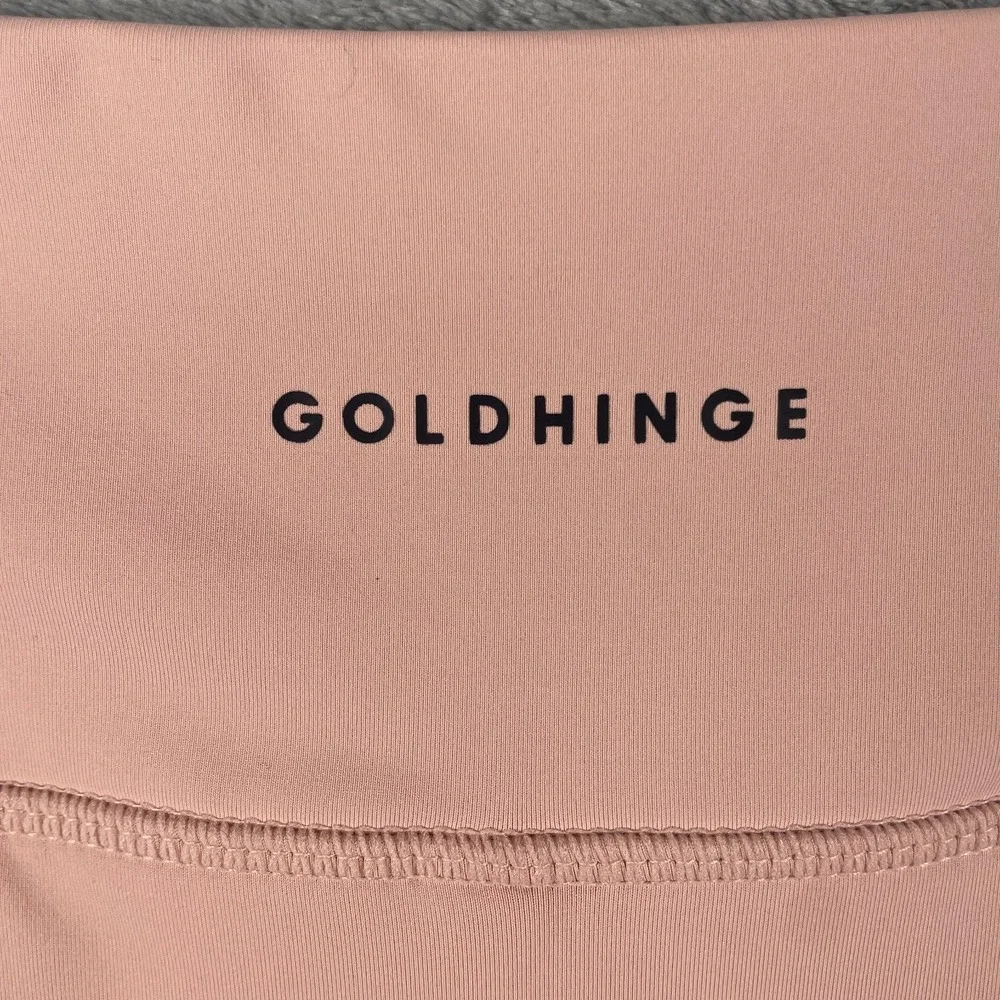 GOLD HINGE Pleated Tennis Skirt Skort Womens L Peachy Pink Preppy Pickleball EUC